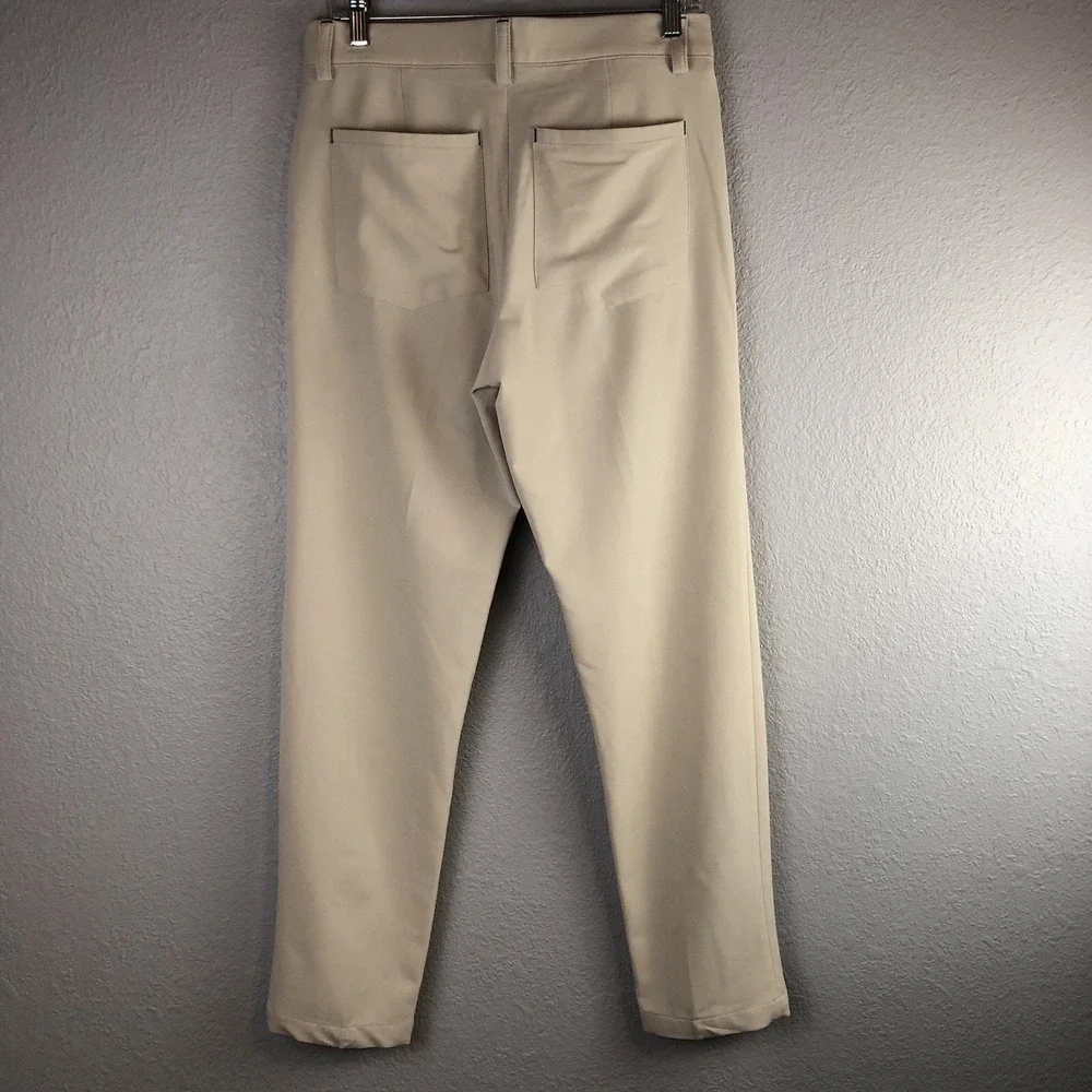 Haggar The Active Series Mens Pants‎ Size 29x39 Slim Fit 5-Pocket Beige FLAW